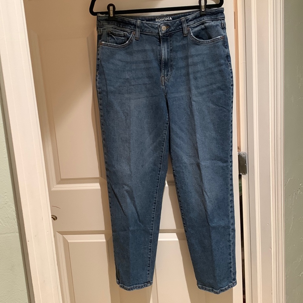 Sonoma good for life women’s size 14 straight leg jeans medium blue denim